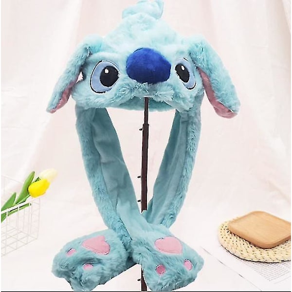 Korva Liikkuva Jumping Hat Hauska Pehmo Ghost Hat Movable Ears Hat Blue