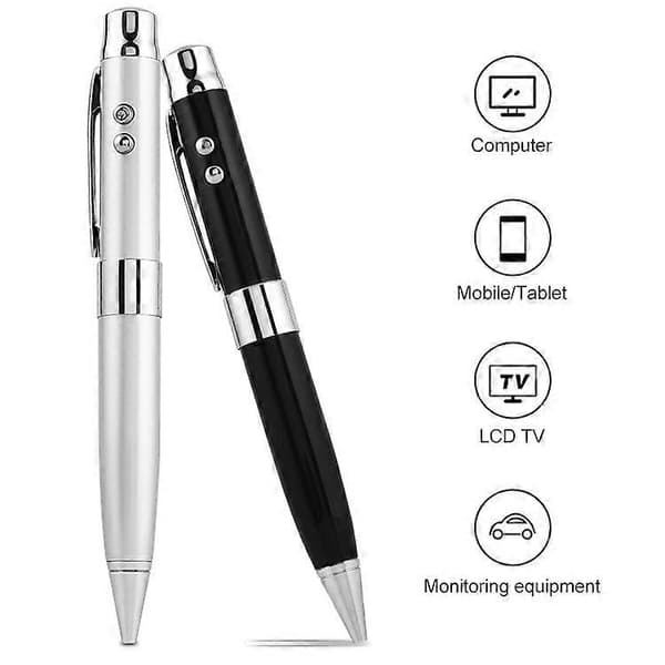 3-i-1 Laser Pen Style USB Flash Disk, Sølv Black