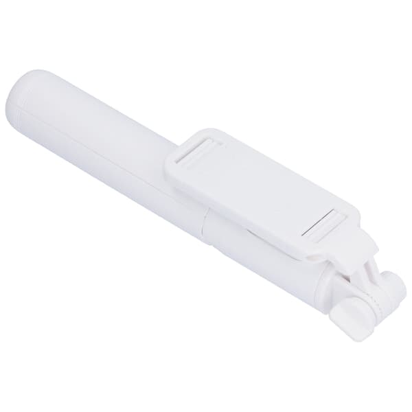 101 cm/39,8 tommer multifunksjonell stativ-selfiestang roterende Bluetooth-selfiestang for Android/iOS hvit