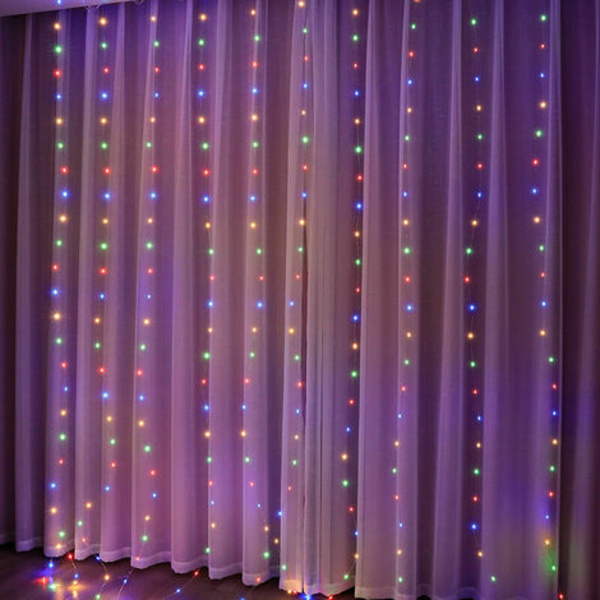 LYCXAMES 3 * 3 USB kuparilanka LED Waterfall verhojen valojohdot