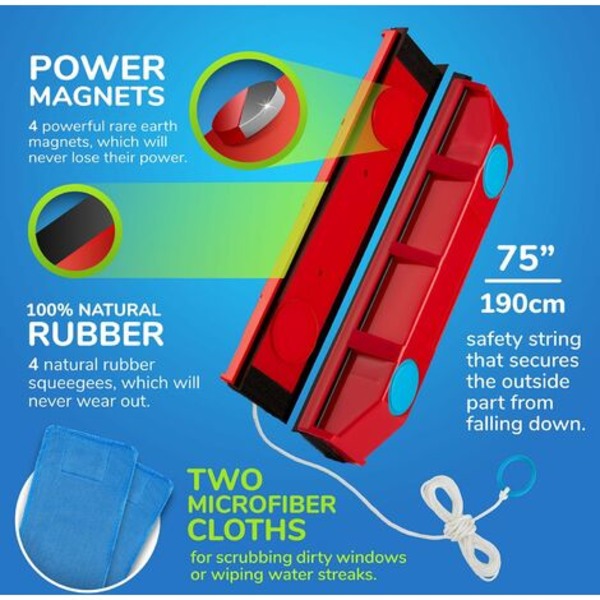 D-2 Magnetisk fönsterputs för 8-18mm dubbelglasfönster