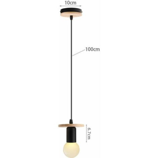 Ljuskrona Modern Pendelbelysning E27 Pendellampa Justerbar Sovrum Vardagsrum, Svart - Svart