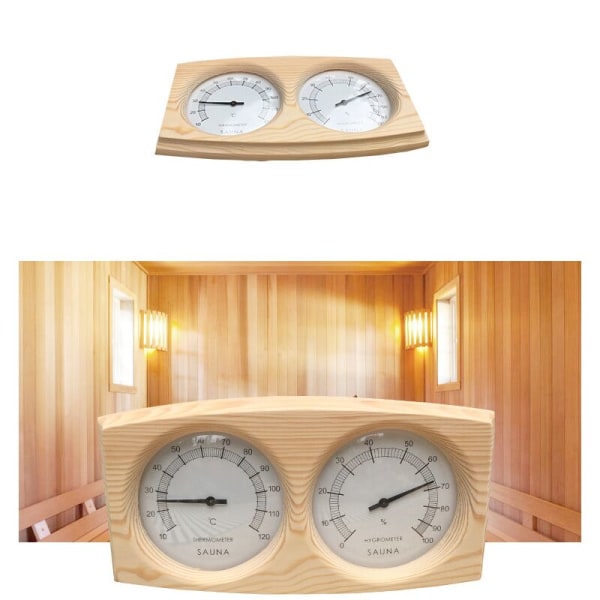 Sauna termohygrometer Hygrometer træ termometer Sauna tilbehør Enkelt bord Sauna fugt termometer