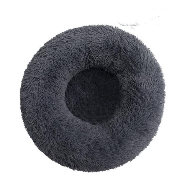 Koirakennel, Pyöreä Pehmo Kennel, Talven lämmin koiransänkymatto, Koiran matto, Lemmikkitarvikkeita, Lemmikkien sänky (tummanharmaa halkaisija 50 cm),