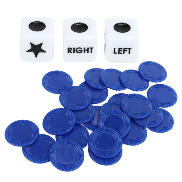 Left Right Center Terninger Klassisk spil Plast Left Right Center Terningespil Kit til Fest Hjem