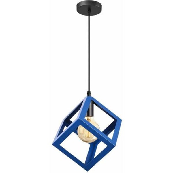 Sæt med 2 moderne pendellampe kubeformet lysekrone geometrisk stil metal loftslampe E27 loftslampe til seng