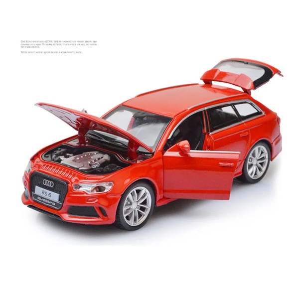 1:32 Audi RS6 bilmodell legering bil formgjuten leksak bilmodell dra tillbaka Barnleksak Samlarföremål Gratis frakt red