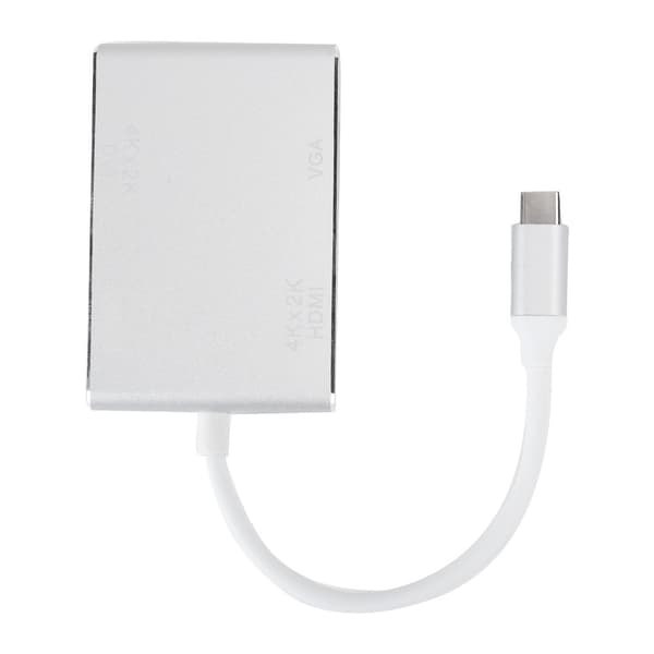 Kabeladapter Konverter 4 i 1 TypeC til HDMI DVI VGA USB 3.0 Multifunktionel Laptop Computer