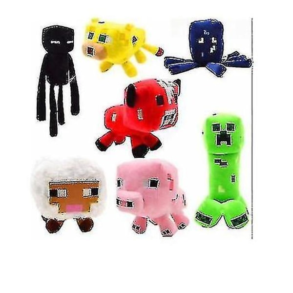 7kpl Minecraft Pluche Creeper Knuffel Dierlijk Zacht Pluche Kids Cadea A
