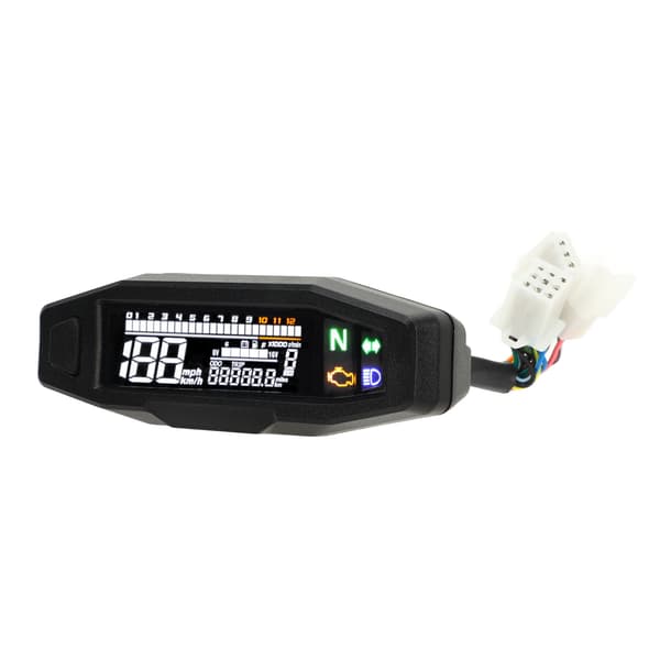 Universal Motorcykel Racing Bränslemätare 12V Hög Precision LCD Hastighetsmätare LED-Display