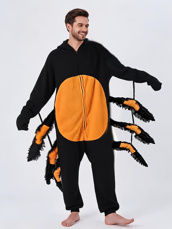 Halloween Edderkoppe-kostume til damer Unisex Dyre-rollespil Heldragt Voksen Tegneserie-heldragt Sort Black M