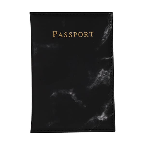 [HT]Passfodral svart marmor läder guld svart black