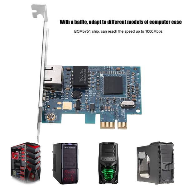 til Broadcom BCM5751 10/100/1000M PCI‑E Fast Ethernet Netværks Desktop Netværkskort