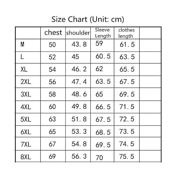 Skinnjakke for menn 6XL
