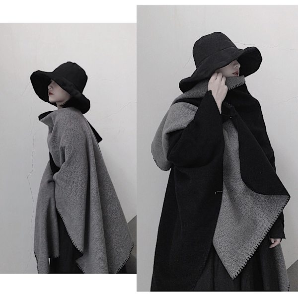 Kashmirliknande slipsfärgning på båda sidor Dam Höst Vinter Scarf Filt Wrap Sjal Stole Varm Mjuk Red 130*150CM
