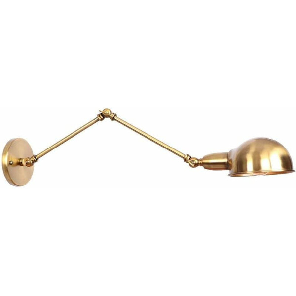 Retro justerbar svingarm industriel væglampe Retro fleksibel arm væglampe og guld metalskærm