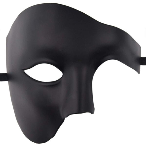 Mænds maske Halloween Phantom of the Opera Masquerade Mask Black
