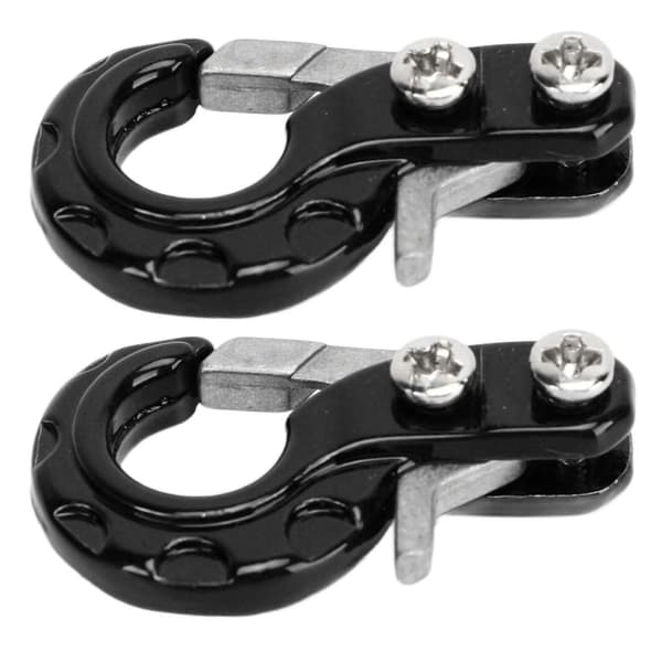 2 STK Spil Trailer Krog Aluminiumlegering Racing Trækline Krog til 1 10 RC Rock Crawler Sort