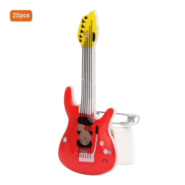 Röd LED Djur Gitarr Brosch Nål 25 Stycken Perfekta Festfavörer Julklappar