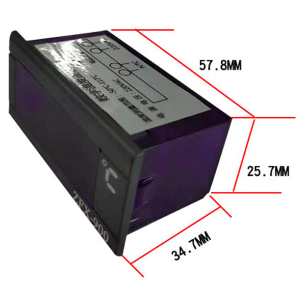 Indbygget termometer, fryser, køleskab, digital display panel indikator ZFX-900 sort