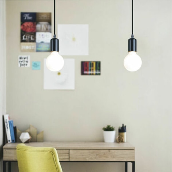 2 riippuvalaisimen set E27 Edison Socket Retro kattovalaisin, 1 pää tee-se-itse kattovalaisimen pidike lampun pidikesarja
