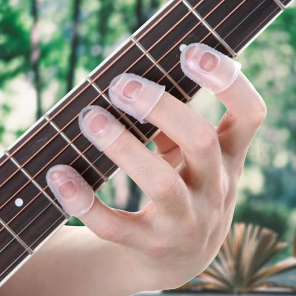 Silikagel Fingerskydd Gitarrplektrum Träningsverktyg Set
