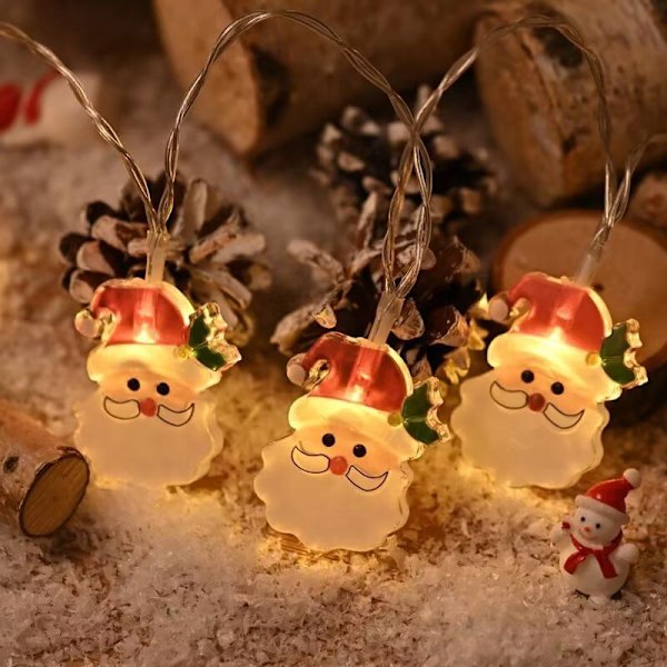 Julelysstreng - Festlig Stemningslys Santa Claus Head