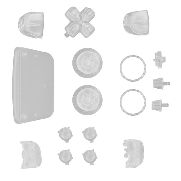 Udskiftningsknapper L2 R2 Fuld Knapsæt Udskiftningsknap Reparationskit til PS5 Controller Transparent Hvid