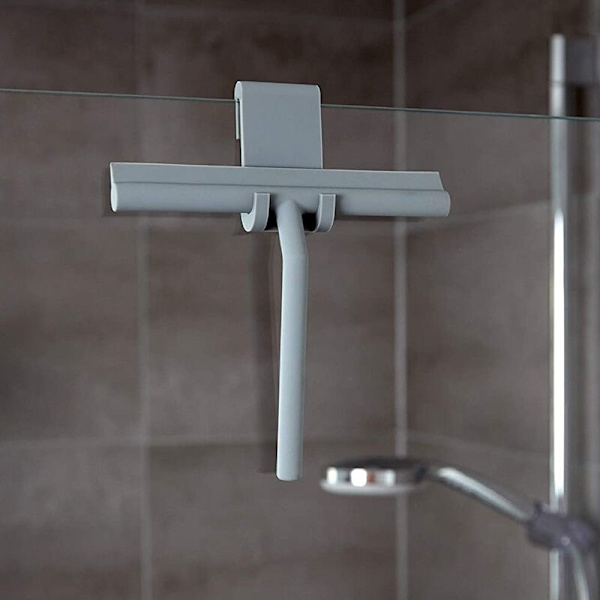 Grå silikone visker med krog sort maling glas silikone vinduesrengøringsværktøj, til hjemmekøkken, toilet, badeværelse