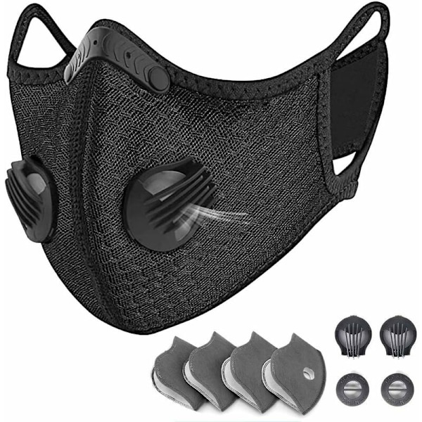 Utendørs sportsmaske Ridemaske for voksne barn (Black Mask English Bag),