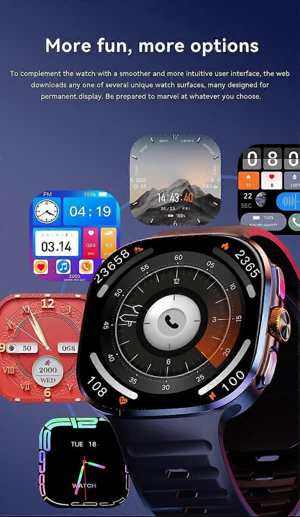 M99 2,4 tums AMOLED Smartklocka 5G SIM-kort BT Assistent Dubbla System GPS Hälsoövervakning Black
