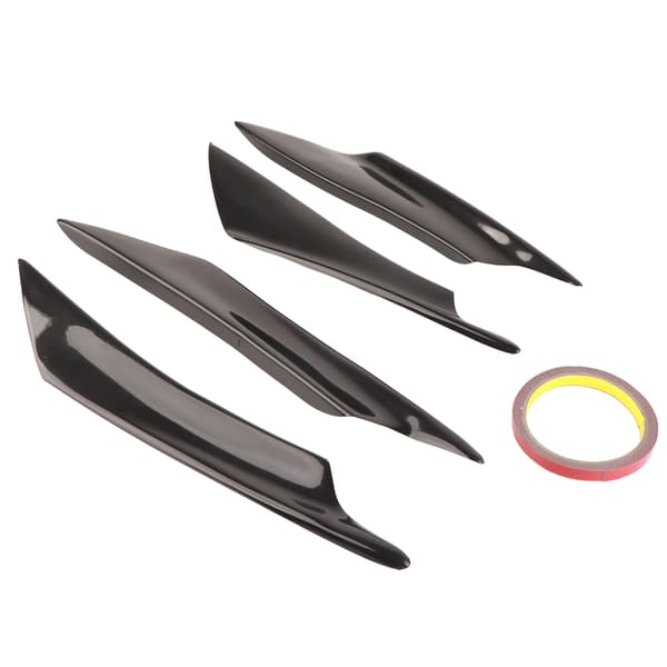 4 stk. universel sort bilkarosseri spoiler frontkofanger læbe splitter finner trim