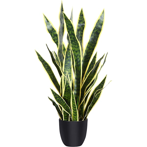 Kunstig slangeplante 89 cm falskt Sansevieria-tre med 29 blader Perfekt kunstig svigermor-plante potteplante for