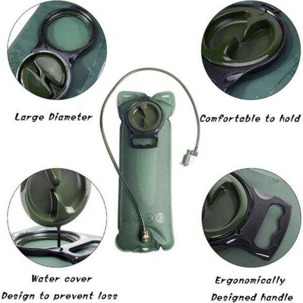 3L bærbar hydreringsblære, bærbar vandhydreringsblære Selvlåsende ventiltaske til sportsvandring Camping Climbin