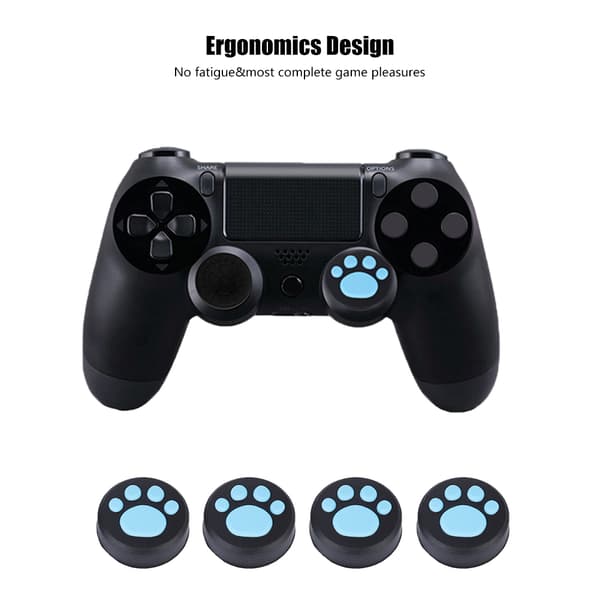 4 stk. Silikone Joystick til PS3/PS4 Thumb Grips Rocker Cap Cover til Switch Pro (Blå)