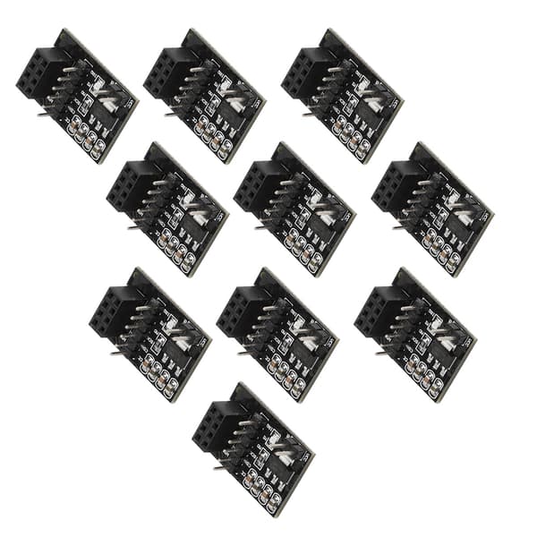 10 stk. 3.3V 8-pinners NRF24L01+ trådløs modul pinboard socket adapter modul kort
