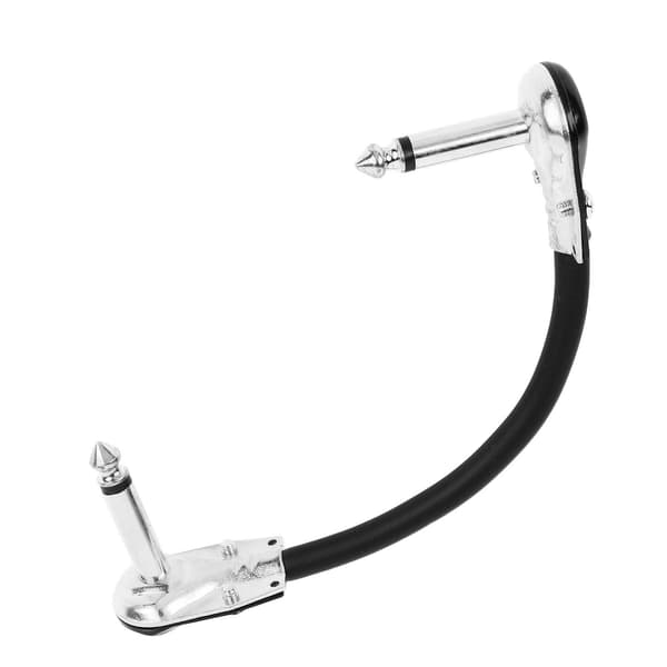 Gitar Effektkabel PVC Anti Støy Bærbar Gitarpedal Patch Cord Flat Hode Sølv 15cm 5.9in