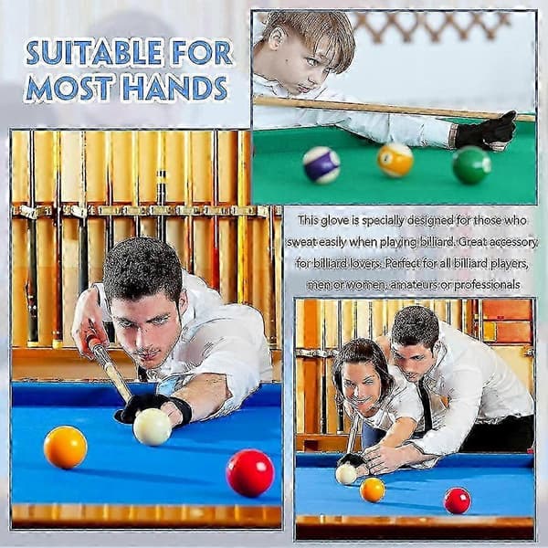 Andningsbara poolhandskar Pool Vänsterhandskar Universal 3 Köhandskar Kösporthandskar, 30
