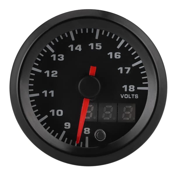 Digital Voltmeter 52mm 2in 7 Farve LED Universal 12V Racerbil