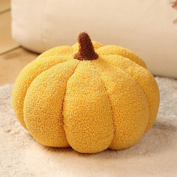 Pumpkin Plys Legetøj Halloween Dekor Pude Gave Yellow 28cm