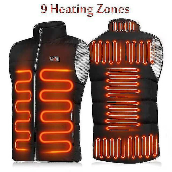 9 Steder Oppvarmet Vest Herre Dame Usb Oppvarmet Jakke M