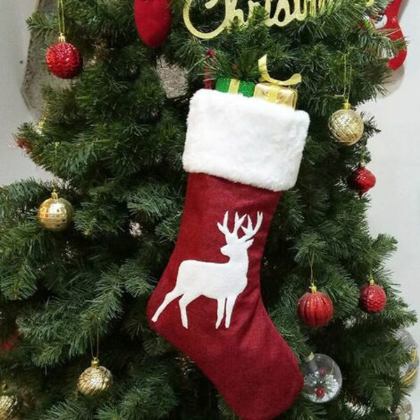 Julstrumpa, 2-pack 18 tum, godisstrumpa, julgran och mantel hängstrumpor Julstrumpor med P