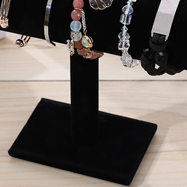 Snygg och enkel smyckesdisplayställ för armband och scrunchies - Perfekt för hem- eller butiksutställningar - Enradig design i svart Single row