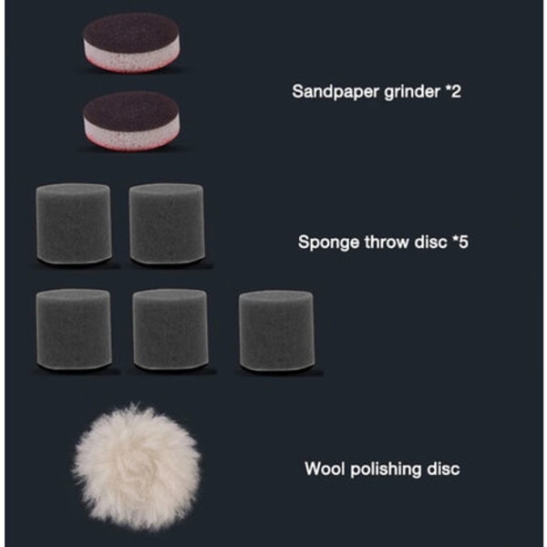 Mini ledningsfri bil polermaskine, sort - sort