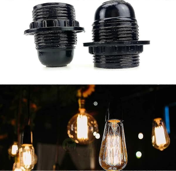 Stycken E27 Lamphållare, Solid Lamphållare i Plast, E27 Lamphållare - JA