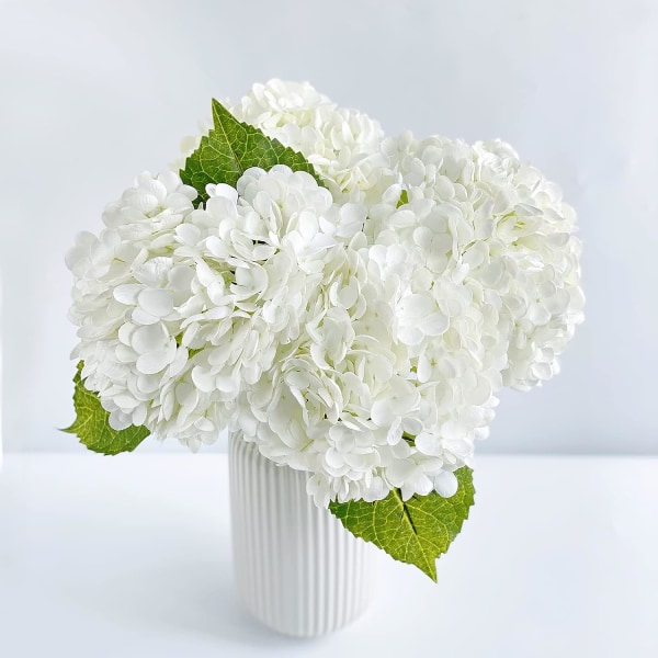 3 stk 21 tommer hvit kunstig hortensia Large Real Touch Realistic Natural Hydrangea replikaer for hjemmefestdekorasjon