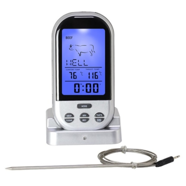 Elektronisk digital display Sondtyp Mattermometer Timer Larmtermometer