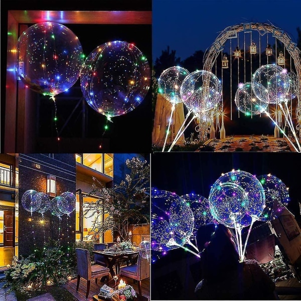 20 stk LED-ballonger Lysende ballonger, fargerike