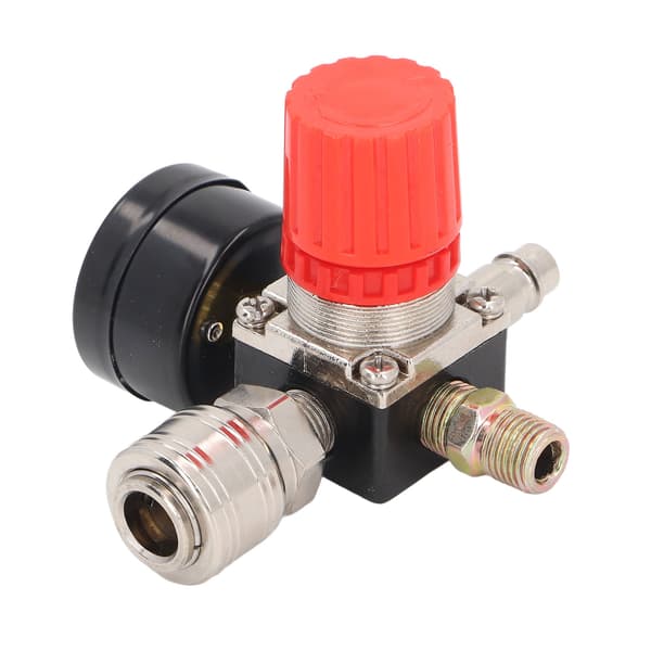 Europeisk Luftkompressor Trykkregulator 4 Hull 0 til 180 PSI med Måler