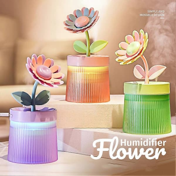 [HT] Luftfukter Bærbar USB Aromaterapi Maskin Tåkeprodusent Blomsterluftfukter Grønn Green